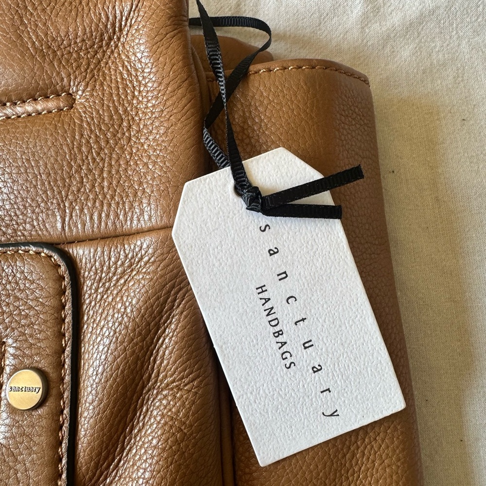 NWT Sanctuary Brown Leather Shoulder Bag - Picture 8 of 9